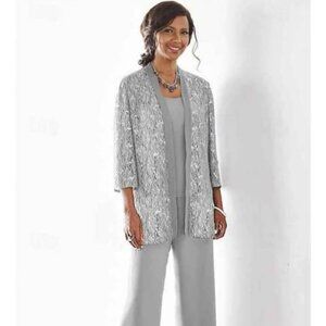 Dressy pantsuit with sparkly jacket